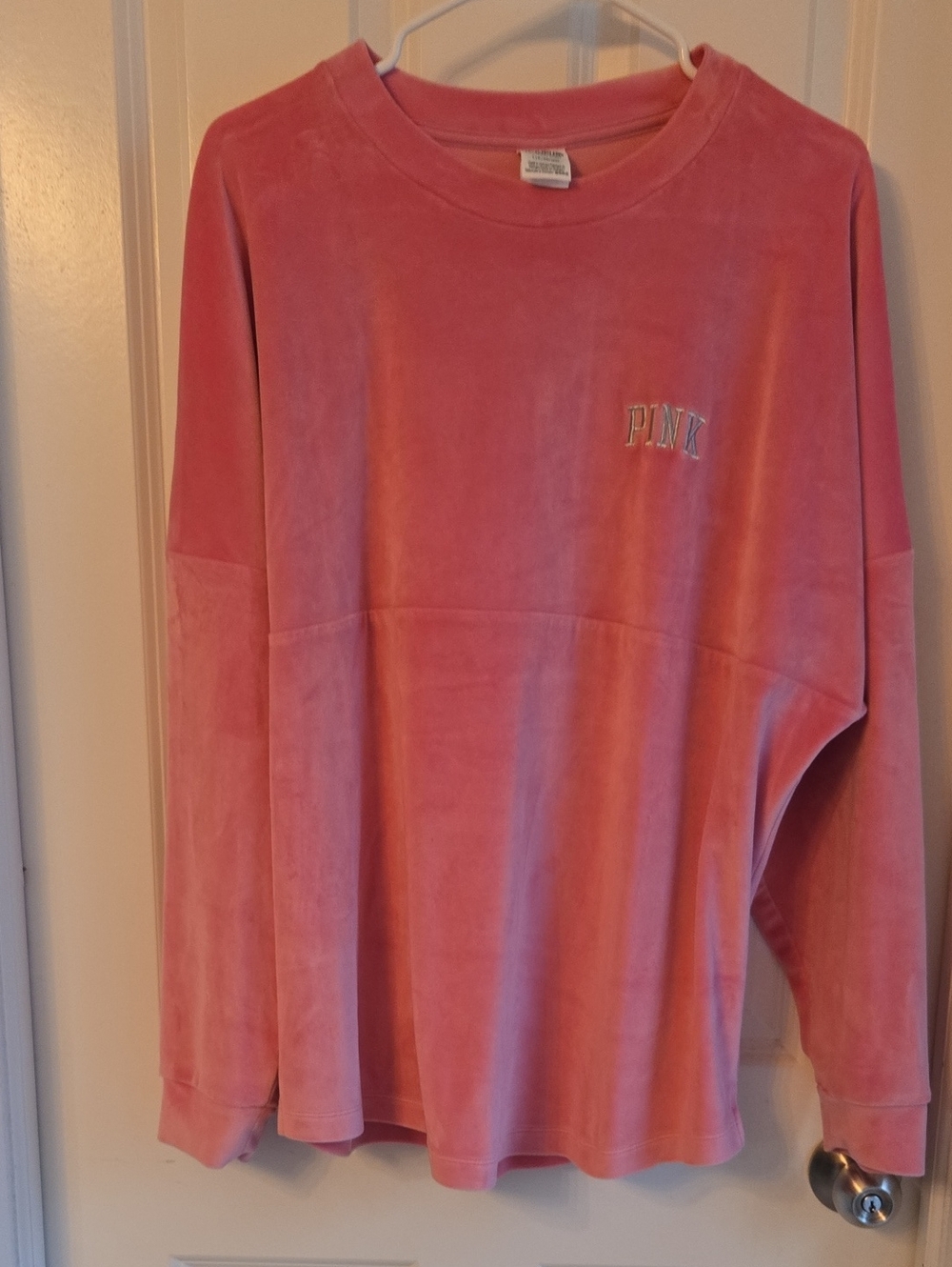 PINK Victoria's Secret Velour Crewneck Sweatshirt - Dusty Pink